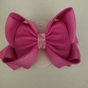 Pink hair bow tie